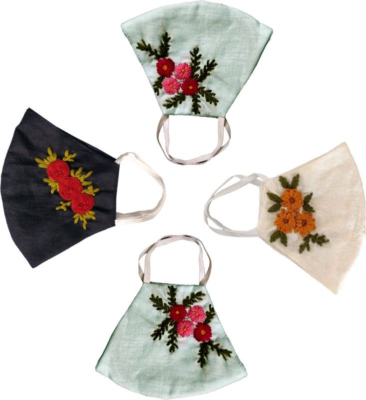 KIARVI GALLERY Cotton Mask Washable Cloth Mask  (Multicolor, Free Size, Pack of 4)