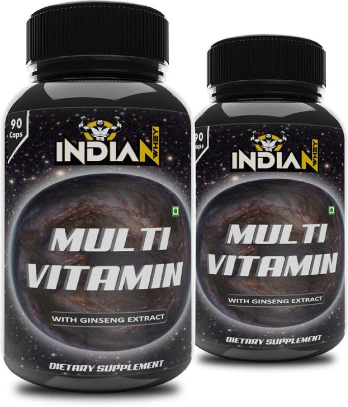 Indian Whey Multivitamin Supplement for men & women with Ginseng Extract 90 Capsules Pack of 2  (180 x 1 Tablets)