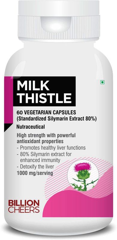 Billion Cheers Milk Thistle 80% Silymarin extract 1000 mg for enhanced immunity  (60 No)