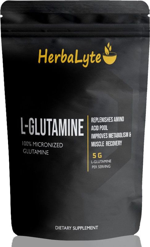 HERBALYTE Pure 100% L-Glutamine - Glutamine (S530) Glutamine  (200 g, Unflavored)