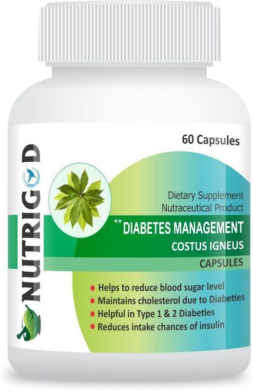 NUTRIGOD DIABETES MANAGEMENT COSTUS IGNEUS CAPSULES  (60 Tablets)