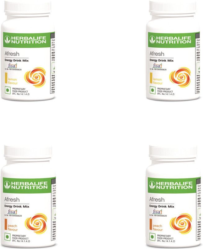 HERBALIFE Afresh-Energy Drink Mix... (Pack Of 4) Nutrition Bars  (50 g, Peach, Lemon)