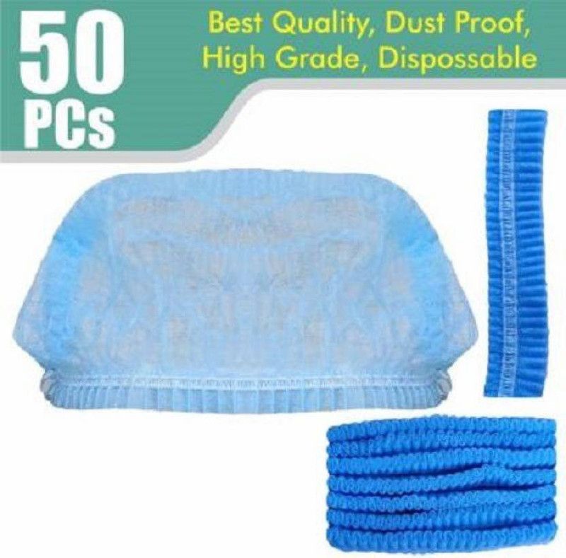 Onlinch Non Woven Disposable Bouffant Cap [Pack of 50 Bouffant cap Blue] Surgical Head Cap  (Disposable)