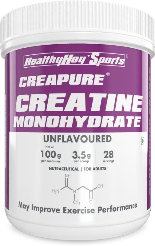 HealthyHey Sports CreaPure Creatine Monohydrate for Muscle Building - 33 Servings - Unflavoured  (100 g)