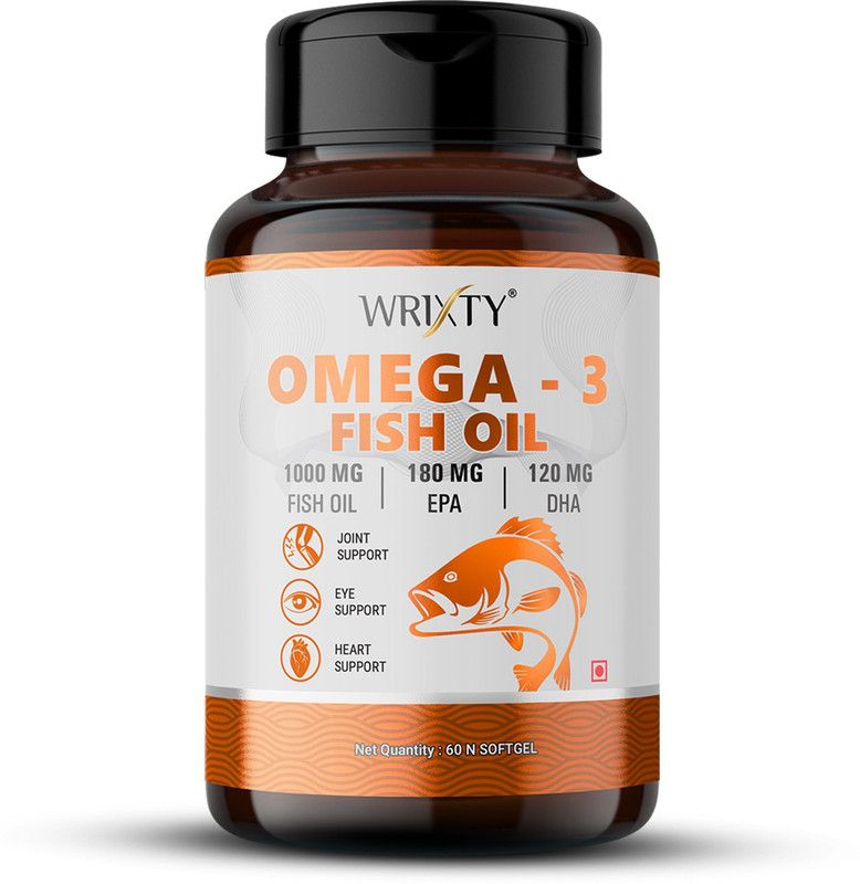 Wrixty Omega 3 Fish Oil for Brain, Heart & Joint Health  (60 No)
