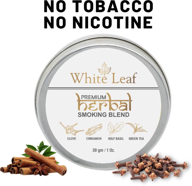 White Leaf Tobacco & Nicotine Free with 100% Herbal Smoking Blend 1 Pack 30gm Smoking Cessations  (Pack of 1)