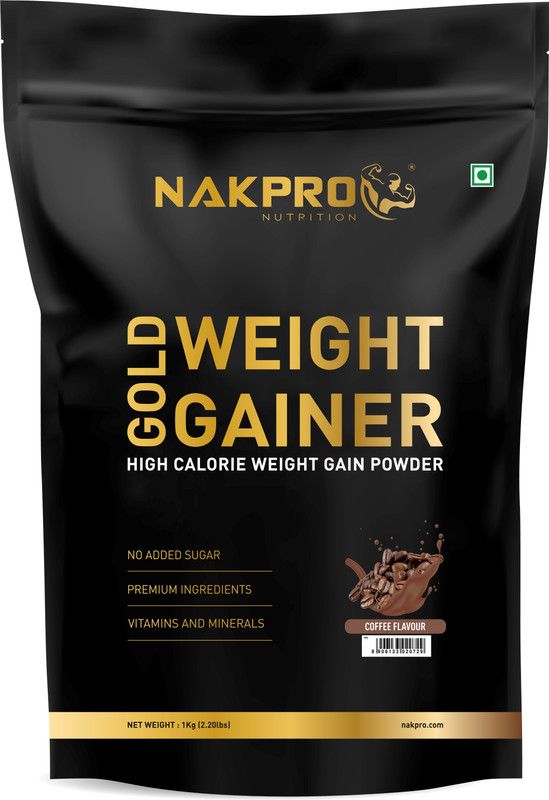Nakpro Weight Gainer High Protein, Calorie Powder Gym Supplement-Coffee 5kg(1kg*5 Pouch) Weight Gainers/Mass Gainers  (5 kg, Coffee)
