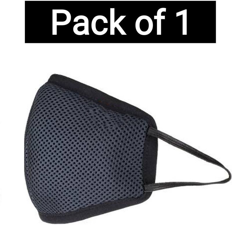 Bizarro.in P-MASK-BLK-ST1-WD-1 Anti Pollution Supermask Reusable Breathable outdoor protection mask for Men & Women ( Pack of 01 ) Cloth Mask With Melt Blown Fabric Layer  (Black, Free Size, Pack of 1)