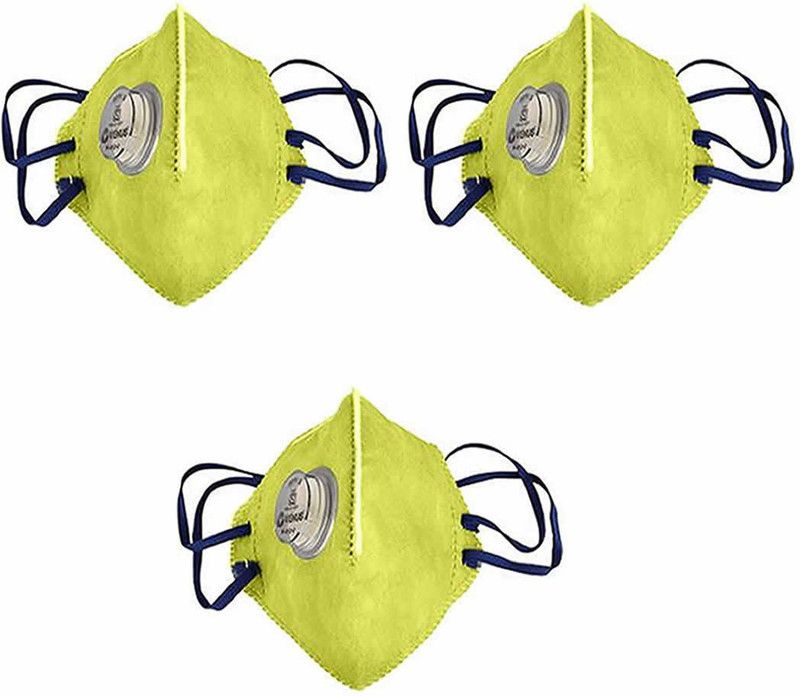 HERBAL AID -V-410 Yellow Filter 3 Reusable, Washable  (M, Pack of 3)