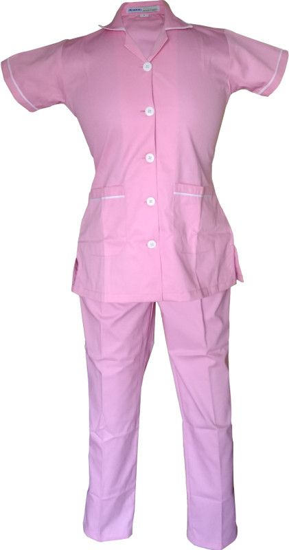loyal needs Nursing uniform Light Pink & White-M Shirt, Pant Hospital Scrub  (Light Pink & White M)