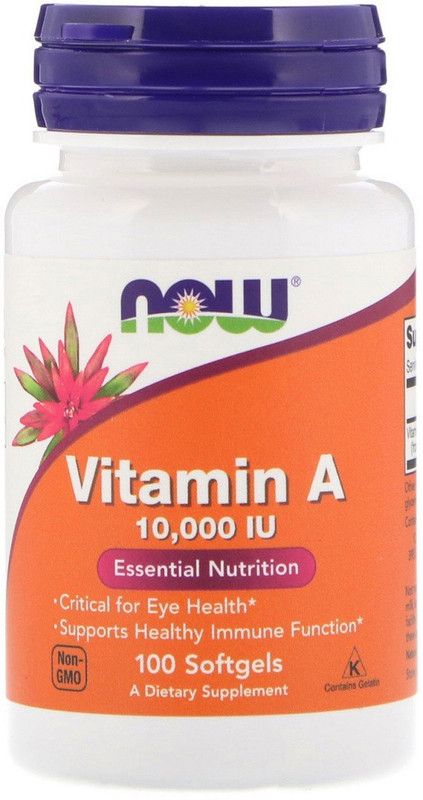 Now Foods Vitamin A, 10,000 IU, 100 Softgels  (100 No)