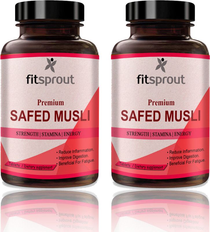 Fitsprout Safed Musli, safed musli Tablets, testosterone booster for men (G263)  (2 x 60 Tablets)