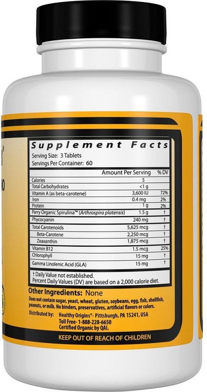 Healthy Origins Healthy Origins, Organic Spirulina,  (180 No)