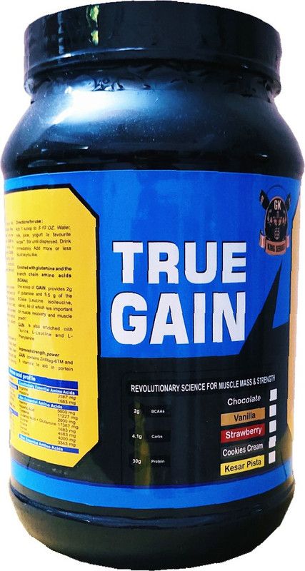 Gk King Series Best Indian Top Gainer For Natural Gaining (Vanilla 2.2Lbs) Weight Gainers/Mass Gainers  (1 kg, Vanilla)
