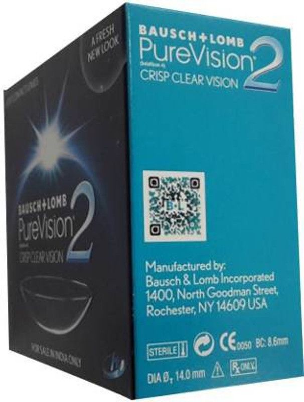 BAUSCH & LOMB Monthly Disposable  (-6, Contact Lenses, Pack of 6)