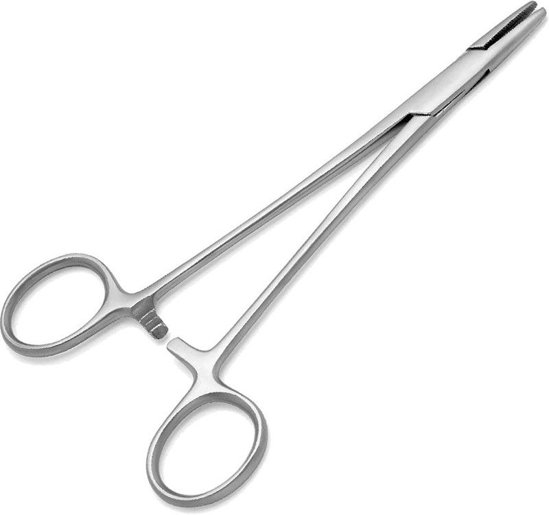 DrugAgencies Special Quality Stainless Steel Surgical Needle Holder 6 inch (Pack of 1) Tissue Forceps