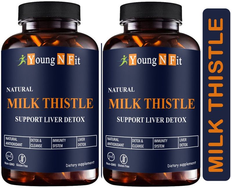 Young N Fit Nutrition Milk thistle for liver support and liver detox for men and women Advanced (YNF124)  (2 x 60 Capsules)
