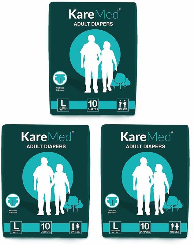 KareIn Adult Diaper Pants, L (PACK OF 3) Adult Diapers - L  (30 Pieces)