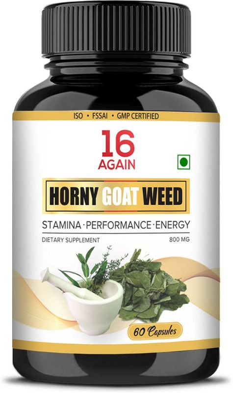 16Again Horny Goat Weed With Maca Root For Stamina, Performance & Energy 60 Capsules  (60 Capsules)