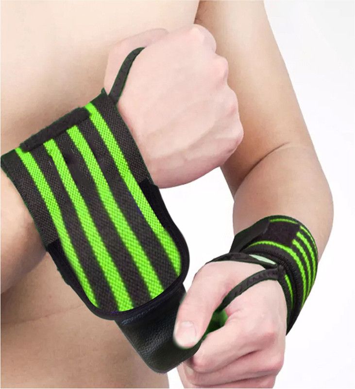COOL INDIANS Hand Grip band for Gym hand wrist wrap for gym WITH THUMB LOOPS Wrist Support  (Green, Black)