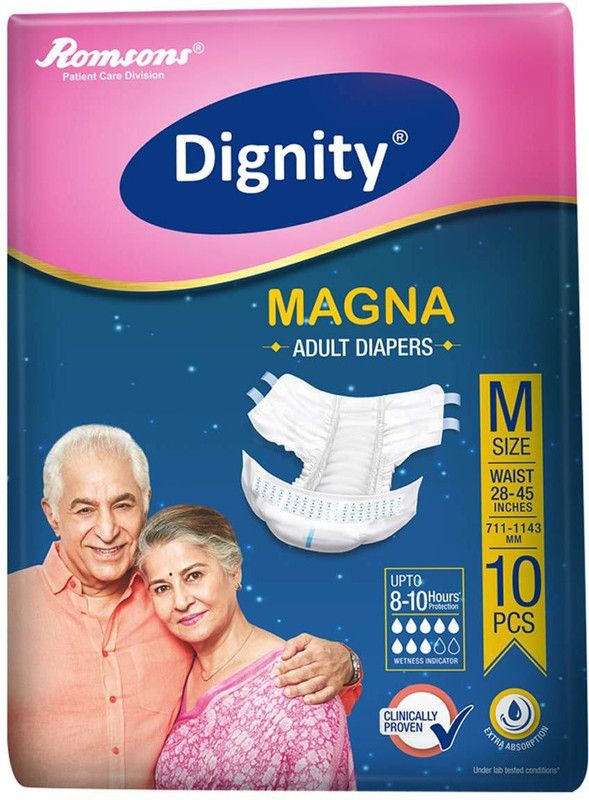 Magna DIGNITY Adult Diaper Medium 50 Pcs, Waist Size 28”- 45” Adult Diapers - M  (50 Pieces)