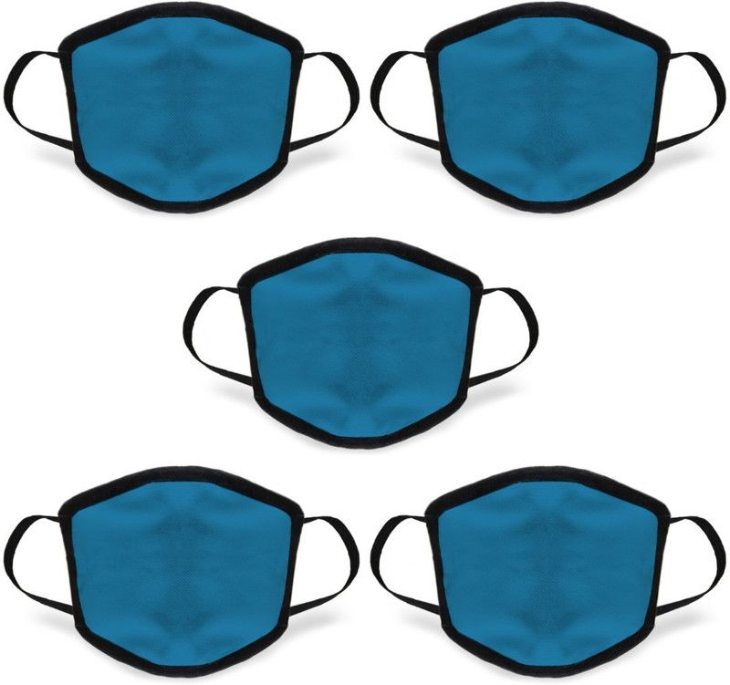 Indigifts 5 Anti-Dust 3 Layered Half Face Mask Medium Size 3 Layered Half Face Mask Set of 5 Medium Size Reuseable and Washable Dust Protection Mask for Men, Women, Adults_S-DMKPMBK05OVMM-SLC20002 Reusable, Washable Cloth Mask  (M, Pack of 5, 3 Ply)