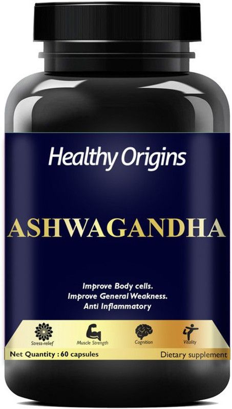 Healthy Origins Nutrition 100% Pure Ashwagandha Capsules Ultra  (60 No)