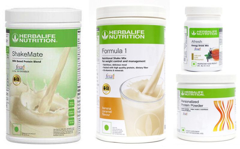 Herbalife Nutrition Formula 1 Banana + Protein Powder 200 G+ Shake Mate + Afresh - Tulsi Protein Shake  (1250 g, Banana Caramel, Tulsi)