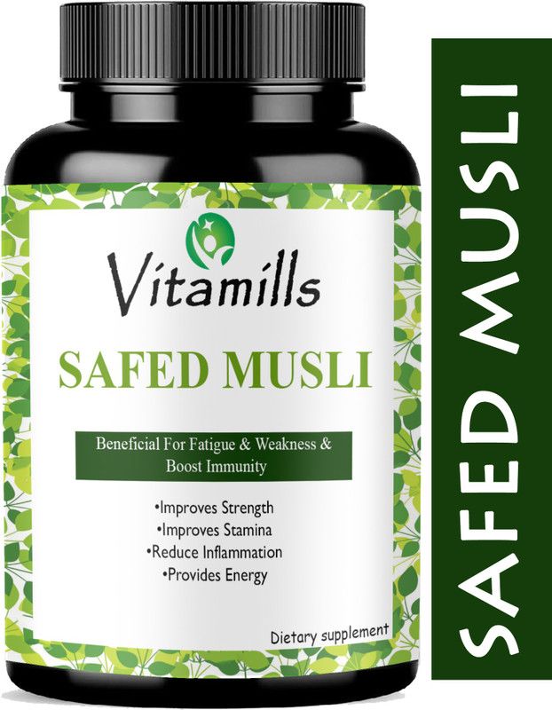 Vitamills Safed Musli, safed musli capsule, testosterone booster for men(Natural)  (30 Capsules)