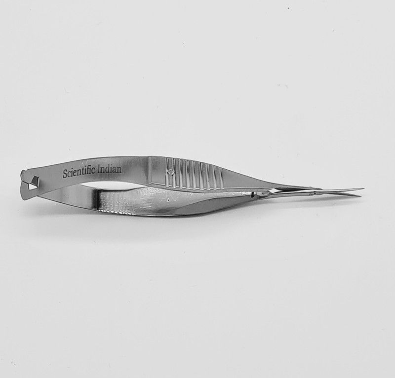 scientific indian Scissors Vannas Capsulotomy, Straight SI - 0422 Micro Dissecting Vannas Spring Scissors  (Blunt/Sharp Blades)