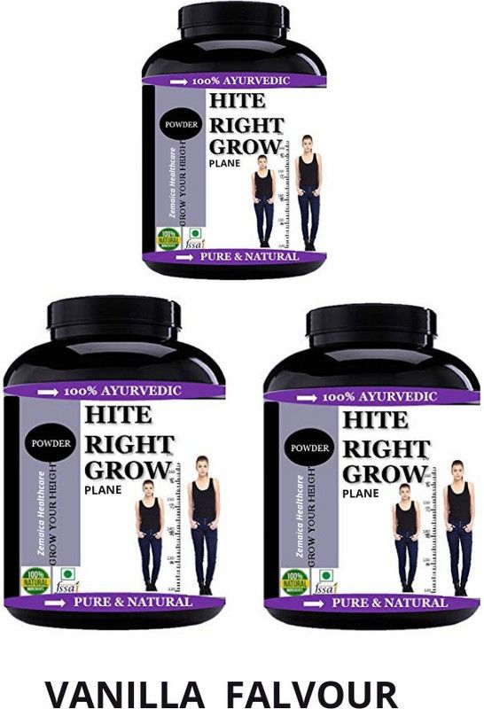 Zemaica Healthcare Hite Right Grow Vanilla Flavor Powder Pack Of 3  (3 x 100 g)
