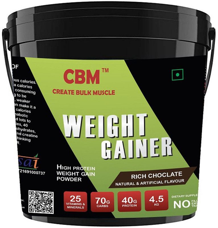 CBM Weight Gainer Rich Chocolate Protein Supplement Powder 4500 GM Weight Gainers/Mass Gainers  (4.5 kg, Rich Chocolate)