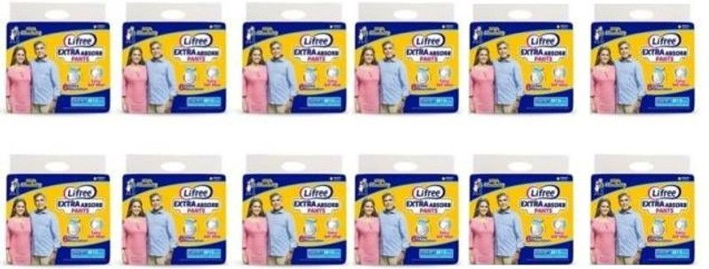 LIFREE Adult Pants Medium (Pack Of 12) Adult Diapers - M  (120 Pieces)