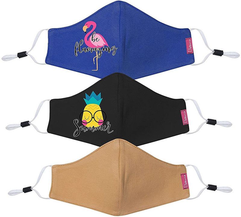 Dchica DCMSJU6881 Washable, Reusable Cloth Mask With Melt Blown Fabric Layer  (Multicolor, Free Size, Pack of 3)