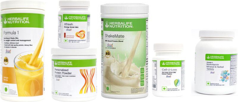HERBALIFE Formula1 Shake Kulfi+ Protein + Afresh + Cinnamon Shak Mate + Cell U Loss +F2 Protein Shake  (1300 g, Mango, Cinnamon)