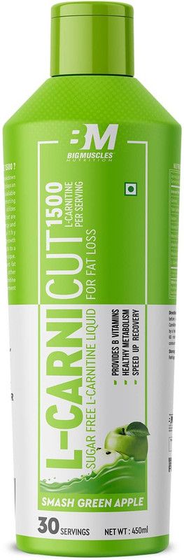 BIGMUSCLES NUTRITION L-Carnicut Liquid L-Carnitine With Vitamin B [30 Servings , 1500 mg L-CARNITINE ]  (450 ml)