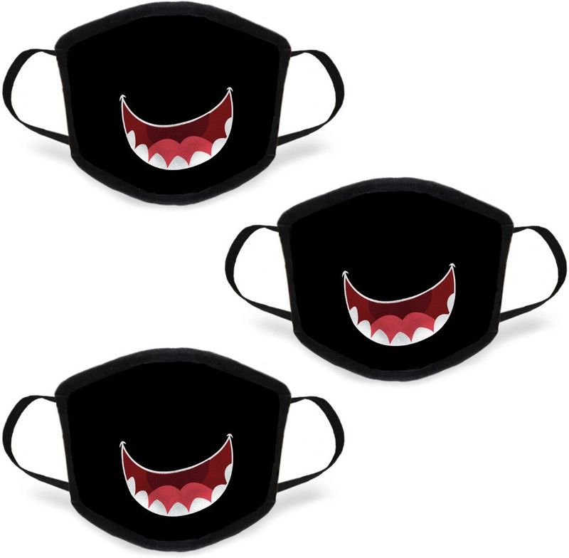 Indigifts PRINTED FASHIONABLE MASK-DMKPMBK03OVMM-FXP20004 Cloth Mask  (Free Size, Pack of 3)