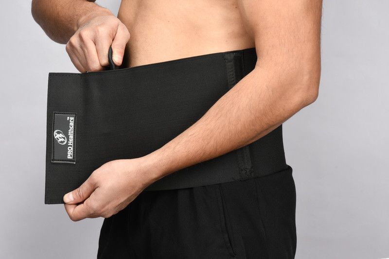 PRO Healthcare Sweat Belt, Stomach Belt Neoprene Body Shaper abs Belt for Men and Women(Black) Back & Abdomen Support  (Black)