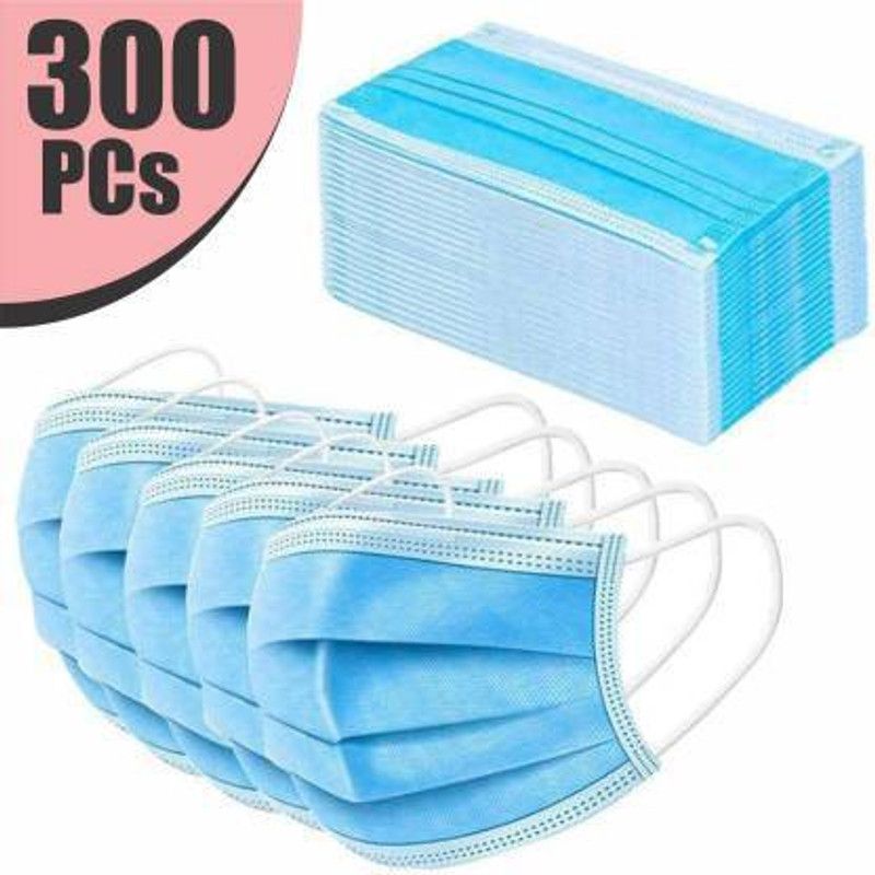 play run 3-Ply Meltblown Disposable Surgical face Mask BMP-300 Surgical Mask With Melt Blown Fabric Layer  (Blue, Free Size, Pack of 300, 3 Ply)