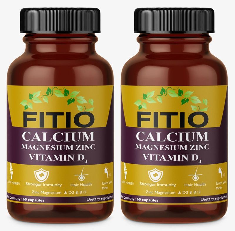 FITIO Advanced Calcium with Mag Zinc & Vitamin D3(Pack Of 2) Ultra  (2 x 60 No)