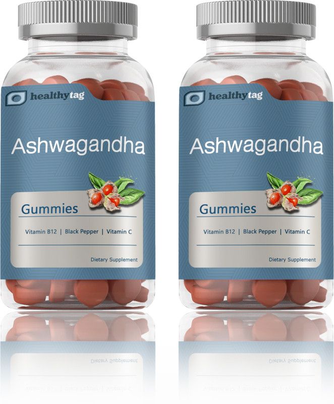 Healthy Tag Ashwagandha Gummies with Vitamin D for Relaxation & Focus (SD18)Pro  (2 x 30 Tablets)