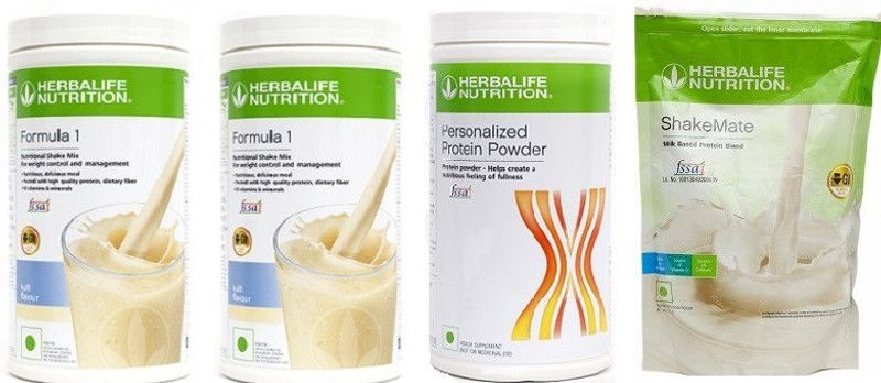 HERBALIFE Weight Loss Formula 1 Shake(2 pcs)+ Personalized Protein Powder 400g-SHAKEMATE Plant-Based Protein  (1900 g, KULFI)
