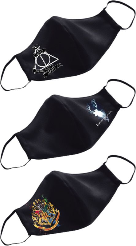 ELEGANT FOX Expecto Patronum Expecto Patronum Reusable, Washable Cloth Mask  (Black, Free Size, Pack of 3)