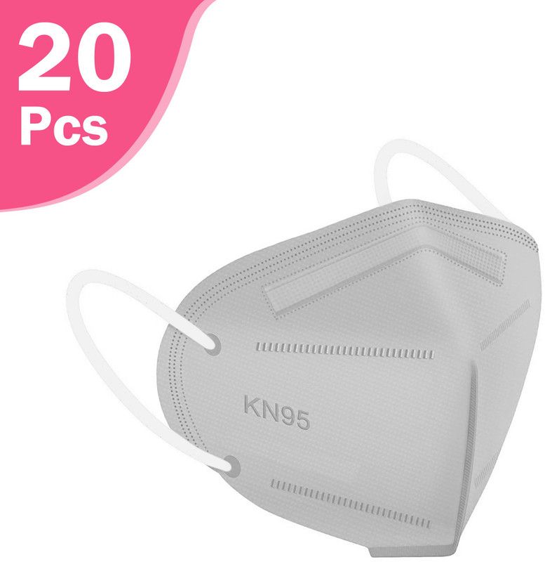 Maitri KN95 Face Mask, 8 Pack Individually Wrapped, 5-Ply Breathable & Comfortable Safety Mask, Filter Efficiency?95%, Protective Cup Dust Masks (Grey )  (Grey, Free Size, Pack of 20)