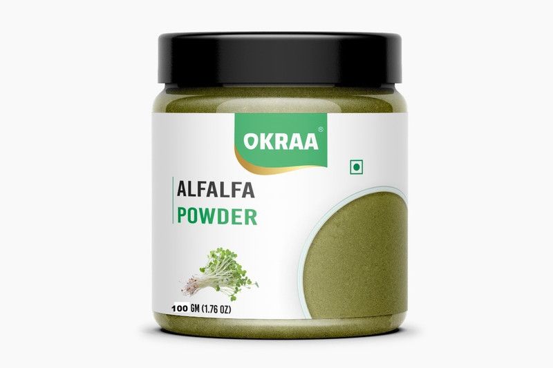 OKRAA Aalfalfa Powder (Natural Dried Alfalfa Leaf Powder) - 100 GM  (100 g)