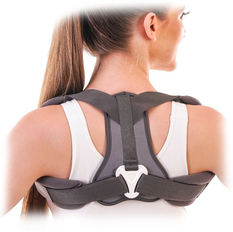 WROXTY Adjustable Back Straightener Brace Clavicle Bone corrector Belt for Men & Women Back Support  (Grey)