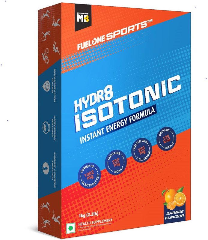 MUSCLEBLAZE Fuel One Sports Hydr8 Isotonic Instant Energy Formula Nutrition Drink  (1 kg, Orange Flavored)