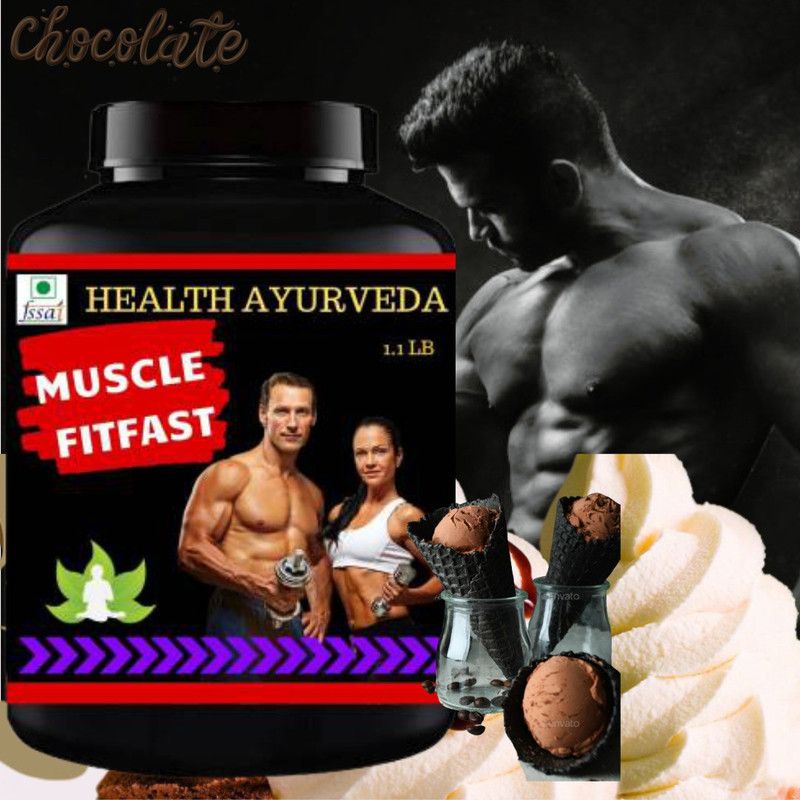 Health Ayurveda Muscle FitFast, Muscle Growth, Ayurvedic Product. Flavor Chocolate, Pack of 1  (500 g)