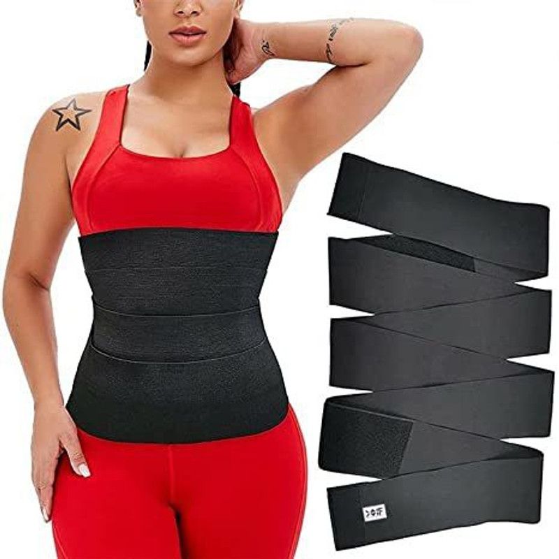 COIF Waist Belt Elastic Band Weight Loss Flat Belly Abdominal Tummy Waist Wrap Abdomen Support  (Black)