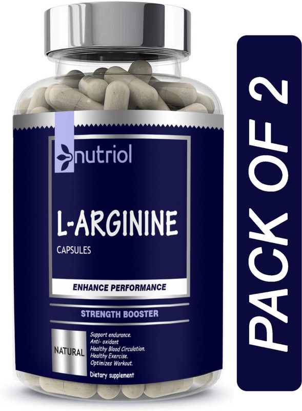 Nutriol L-Arginine 1000mg Capsules Per Serving, l arginine supplement (B28)  (2 x 60 Capsules)